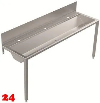 DREILICH Waschrinne 405SW WF-1800 ohne Schrze mit Spritzwand HLB wandhngend mit Winkelfen geschweite Konstruktion Lnge 1800mm (3502180220)