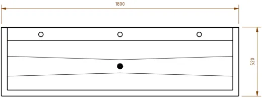 DREILICH Waschrinne 405SW WF-1800 ohne Schrze mit Spritzwand HLB wandhngend mit Winkelfen geschweite Konstruktion Lnge 1800mm (3502180220)