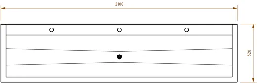 DREILICH Waschrinne 405SW WF-2100 ohne Schrze mit Spritzwand HLB wandhngend mit Winkelfen geschweite Konstruktion Lnge 2100mm (3502180221)