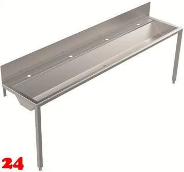 DREILICH Waschrinne 405SW WF-2400 ohne Schrze mit Spritzwand HLB wandhngend mit Winkelfen geschweite Konstruktion Lnge 2400mm (3502180222)