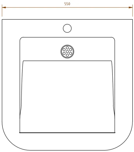 DREILICH Einzelwaschtisch Handicap 310HL-HC mit Hahnlochbohrung Barrierefrei* wandhngende Montage (3502180188)