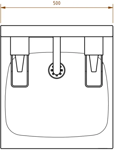 DREILICH Hygiene-Waschtisch Hygienewaschplatz rztewaschrinne fr Wandmontage ohne berlauf (3502180094)