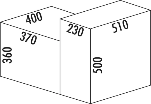 NABER Cox Base Q+ 360 S/370-2 Einbau-Abfallsammler 2-fach Trennung zur Stauraumorganisation QUOOKER COMBI (+) & CUBE