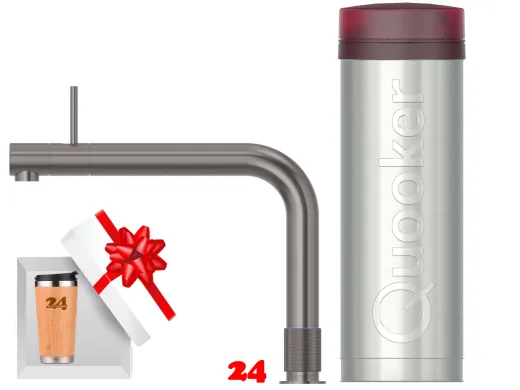 QUOOKER FRONT VAQ PRO3 Einhebelmischer Gunmetal PVD & 100�C Armatur Kochendwasserhahn (PRO3FTGME)