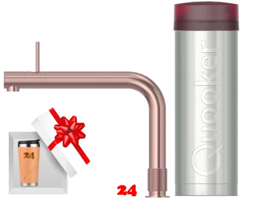 QUOOKER FRONT VAQ PRO3 Einhebelmischer Kupfer Rose' PVD & 100�C Armatur Kochendwasserhahn (PRO3FTRCO)