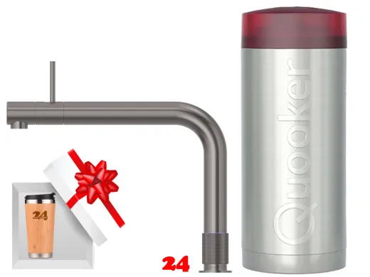 QUOOKER FRONT Combi B Einhebelmischer Gunmetal PVD & 100�C Armatur Kochendwasserhahn (COMBIFTGME)