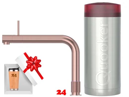 QUOOKER FRONT Combi B Einhebelmischer Kupfer Rose' PVD & 100�C Armatur Kochendwasserhahn (COMBIFTRCO)