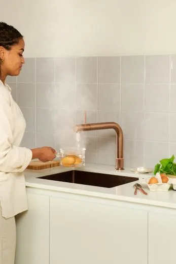 QUOOKER FRONT Combi (+) B Einhebelmischer Kupfer Rose' PVD & 100C Armatur (COMBI+FTRCO)