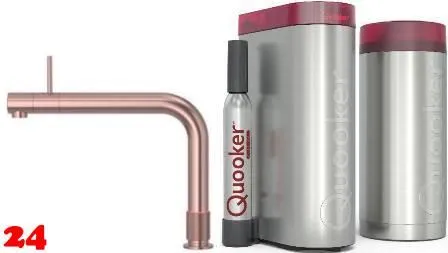 QUOOKER FRONT Kupfer Rose' PVD COMBI B mit CUBE 2 *Der Wasserhahn, der alles kann! (COMBIFTRCOCUBE)