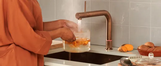 QUOOKER FRONT Kupfer Rose' PVD COMBI B mit CUBE 2 *Der Wasserhahn, der alles kann! (COMBIFTRCOCUBE)