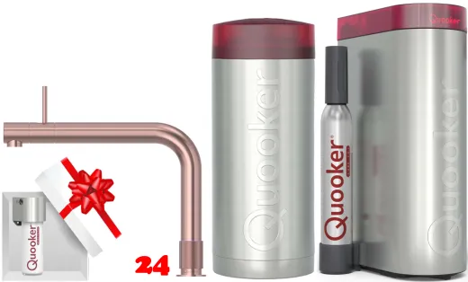 QUOOKER FRONT Kupfer Rose' PVD COMBI (+) B mit CUBE 2 *Der Wasserhahn, der alles kann! (COMBI+FTRCOCUBE)