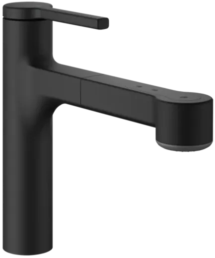 KWC Kchenarmatur Ava 2.0 10.461.032.176FL Einhebelmischer Matt Black mit Zugauslauf und Brausefunktion (125365)