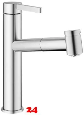 KWC Kchenarmatur Bevo E 10.531.032.700FL Einhebelmischer Edelstahl massiv mit Zugauslauf und Brausefunktion (125345)