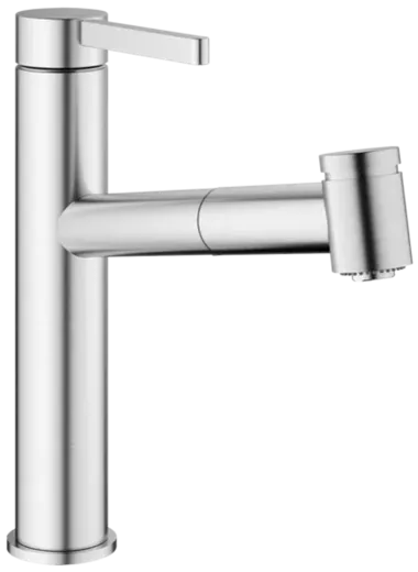 KWC Kchenarmatur Bevo E 10.531.032.700FL Einhebelmischer Edelstahl massiv mit Zugauslauf und Brausefunktion (125345)