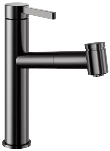 KWC Kchenarmatur Bevo E 10.531.032.751FL Einhebelmischer Industrial Black mit Zugauslauf und Brausefunktion (125591)