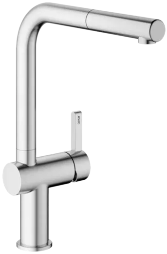 KWC Kchenarmatur Bevo E 10.531.103.700FL Einhebelmischer Edelstahl massiv mit Zugauslauf Griffposition rechts (125350)