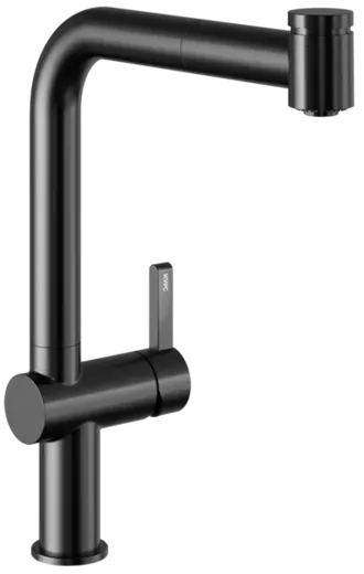 KWC Kchenarmatur Bevo E 10.531.003.751FL Einhebelmischer Industrial Black mit Zugauslauf und Brausefunktion (125355)