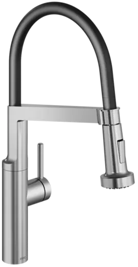 KWC Kchenarmatur Bistro E 10.581.433.700FL Einhebelmischer Edelstahl massiv mit Festauslauf und Pendelbrause (125694)