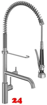 KWC Kchenarmatur Bistro E 10.581.144.700FL Einhebelmischer Edelstahl massiv mit Festauslauf und Geschirrwaschbrause (125696)