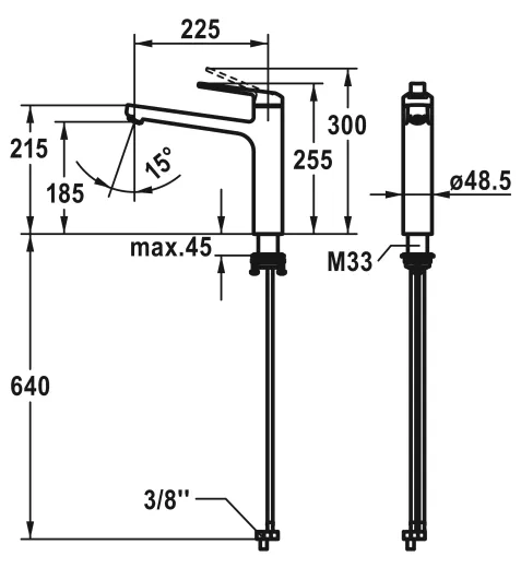 KWC Kchenarmatur Domo 6.0 10.665.023.000FL Einhebelmischer Chrom mit Festauslauf Niederdruck (124921)