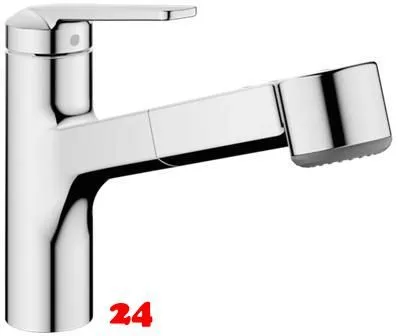 KWC Kchenarmatur Domo 6.0 10.661.533.000FL Einhebelmischer Chrom mit Zugauslauf und Brausefunktion (125481)