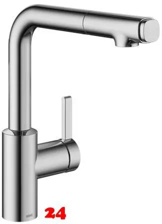 KWC Kchenarmatur FIT 10.541.002.000FL Einhebelmischer Chrom mit Zugauslauf und Brausefunktion Griffposition rechts (125576)