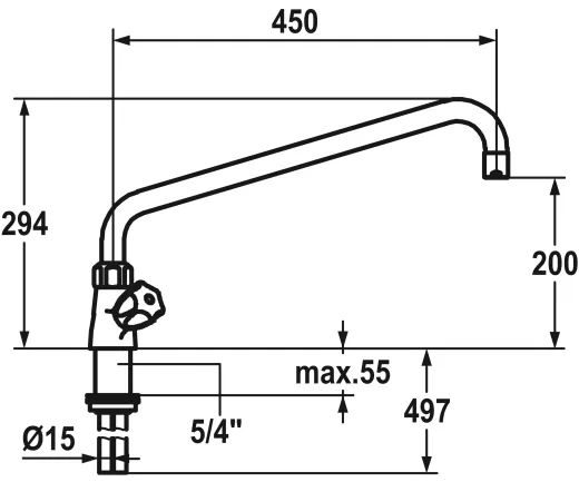 KWC Gastro CR K.24.41.06.000C07-A450 Zweigriffmischer Gewerbe Gastroarmatur fr die Profikche (100947)