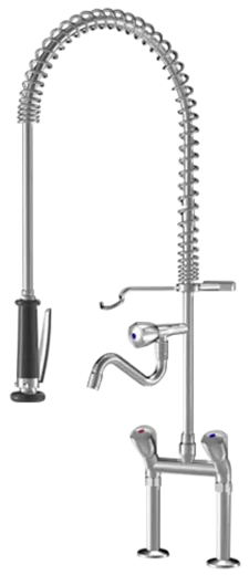 KWC Gastro CR K.24.42.61.000C71-SB Zweigriffmischer Gewerbe mit Pendelbrause fr die Profikche (112788)