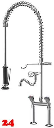 KWC Gastro CR K.24.42.63.000C71-SB Zweigriffmischer Gewerbe mit Pendelbrause fr die Profikche (125439)