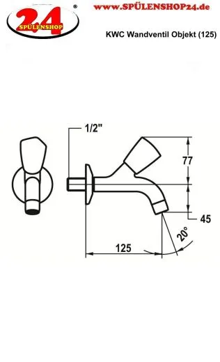KWC STAR CR K.25.40.02.000A34 Eingriff Wandventil (125) Chrom Gewerbearmatur fr das Objekt (104981)