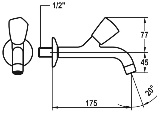 KWC STAR CR K.25.40.03.000A34 Eingriff Wandventil (175) Chrom Gewerbearmatur fr das Objekt (103412)