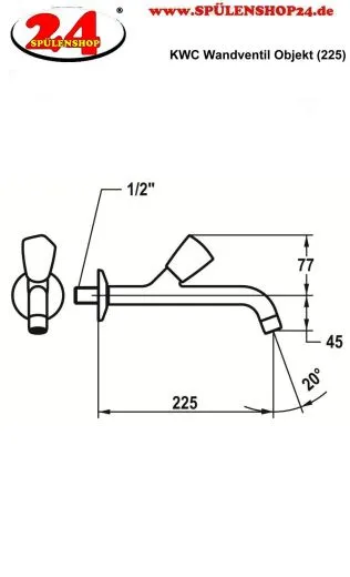 KWC STAR CR K.25.40.04.000A34 Eingriff Wandventil (225) Chrom Gewerbearmatur fr das Objekt (104985)