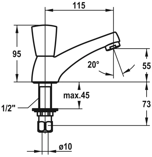 KWC STAR K.25.40.51.000A34 Eingriff Standventil Chrom Gewerbearmatur fr das Objekt (103015)
