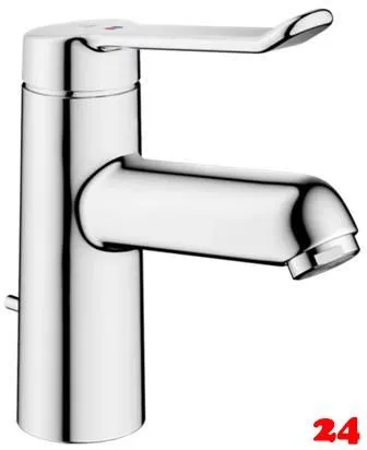 KWC Vita 2.0 12.518.041.000FL Einhebelmischer Waschtisch Chrom mit Festauslauf und Ablaufventil geeignet Medizinischer Bereich (125212)