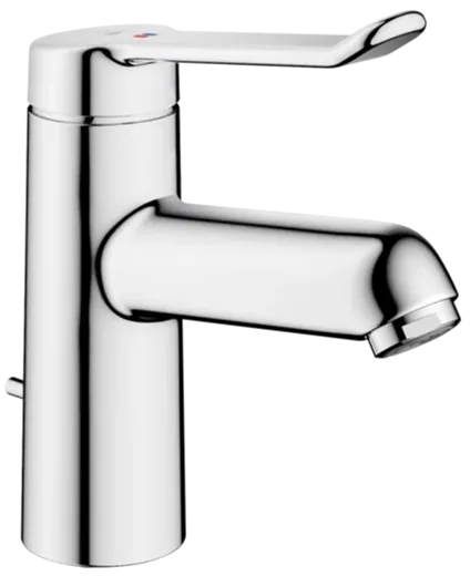 KWC Vita 2.0 12.518.041.000FL Einhebelmischer Waschtisch Chrom mit Festauslauf und Ablaufventil geeignet Medizinischer Bereich (125212)