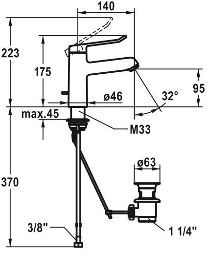 KWC Vita 2.0 12.518.042.000FL Einhebelmischer Waschtisch Chrom mit Festauslauf und Ablaufventil geeignet Medizinischer Bereich (125214)