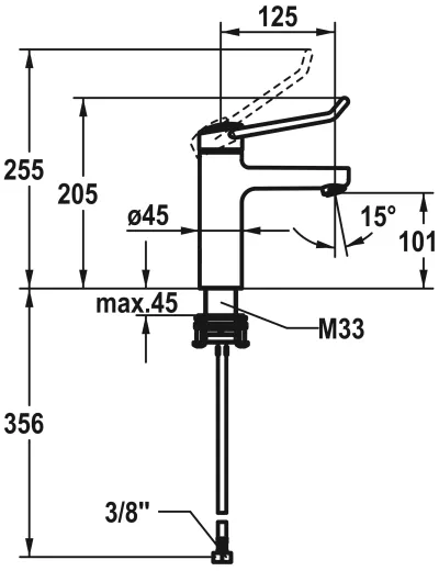 KWC Vita Pro 2.0 12.528.051.000FL Einhebelmischer Waschtisch Chrom mit Festauslauf geeignet Medizinischer Bereich (125225)