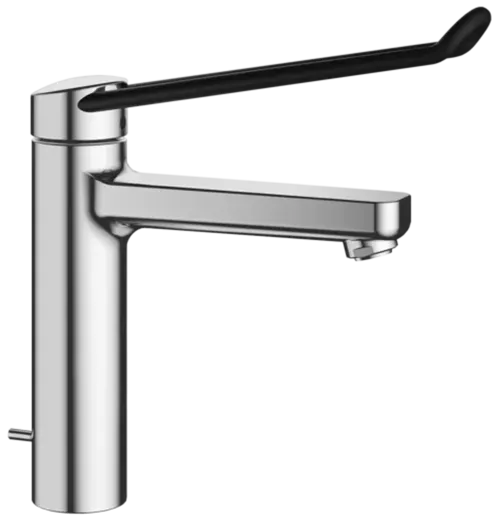 KWC Vita Pro 2.0 12.528.042.000LLFL Einhebelmischer Waschtisch Chrom mit Festauslauf und Ablaufventil geeignet Medizinischer Bereich (125228)