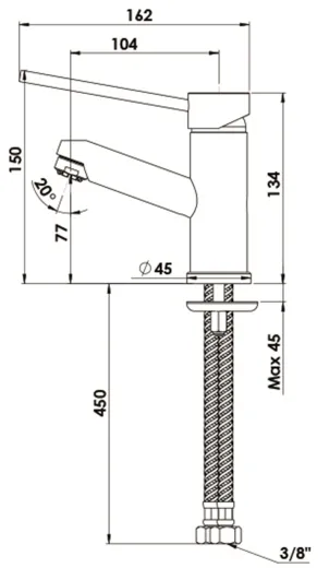 KWC KURI 117.170.Z.01 Einhebelmischer Waschtisch Chrom mit Festauslauf fr das Objekt (117.170Z01)