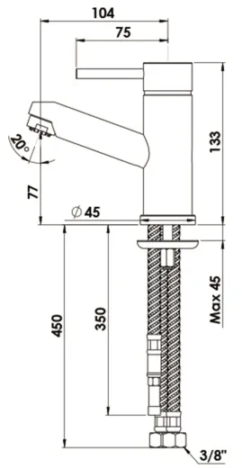 KWC KURI 117.175.Z.02 Einhebelmischer Waschtisch Chrom mit Festauslauf fr das Objekt Niederdruck (117.175Z02)