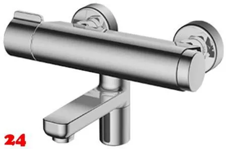 KWC IQUA 11.692.093.000 Thermostat Mischer Automatik Wand Armatur Waschtisch Chrom Infrarotsensorik opto-elektronisch gesteuert mit Batteriebetrieb (125262)