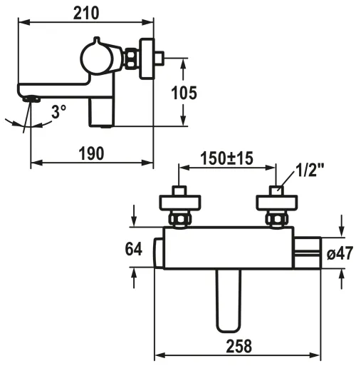 KWC IQUA 11.692.093.000 Thermostat Mischer Automatik Wand Armatur Waschtisch Chrom Infrarotsensorik opto-elektronisch gesteuert mit Batteriebetrieb (125262)