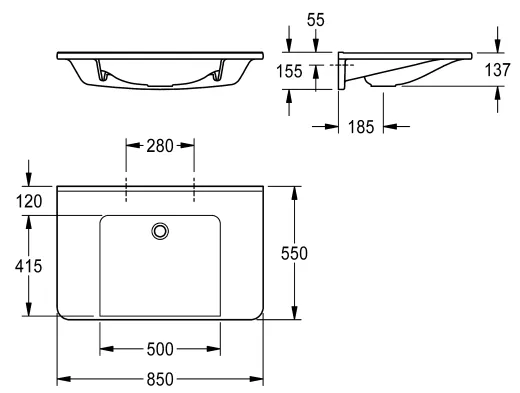 KWC PROFESSIONAL MEDCARE Einzelwaschtisch ANMW0057 ohne berlauf Waschtisch MIRANIT fr Wandmontage unterfahrbar Barrierefrei* fr Rollstuhlfahrer geeignet