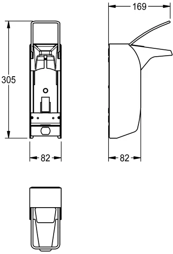 KWC PROFESSIONAL MEDCARE Spender fr Flssigseifen und Desinfektionsmittel MEDC05S (500mI)
