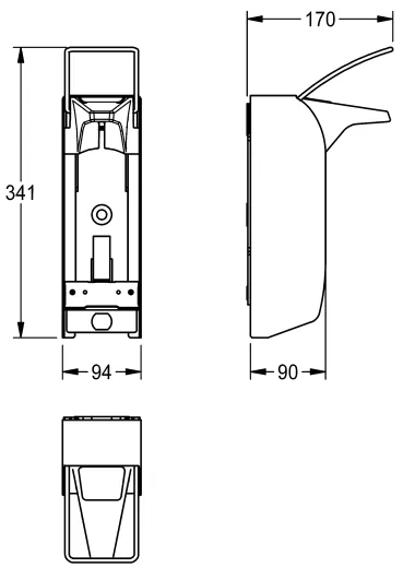 KWC PROFESSIONAL MEDCARE Spender fr Flssigseifen und Desinfektionsmittel MEDC10S (1000mI)