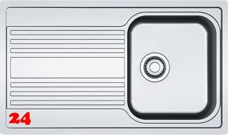 FRANKE Kchensple Rapid RPX 251-86 Edelstahlsple Slimtop / Flchenbndig mit Siebkorb als Drehknopfventil