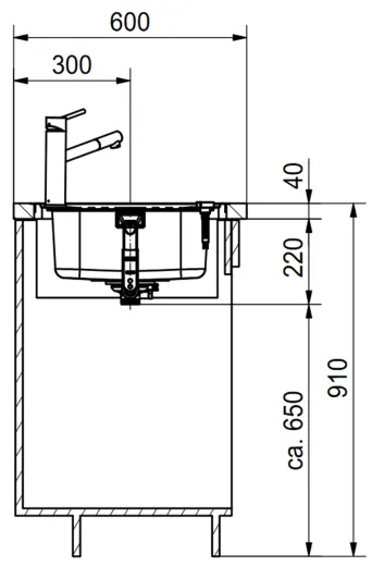 FRANKE Kchensple Rapid RPX 251-86 Edelstahlsple Slimtop / Flchenbndig mit Siebkorb als Drehknopfventil