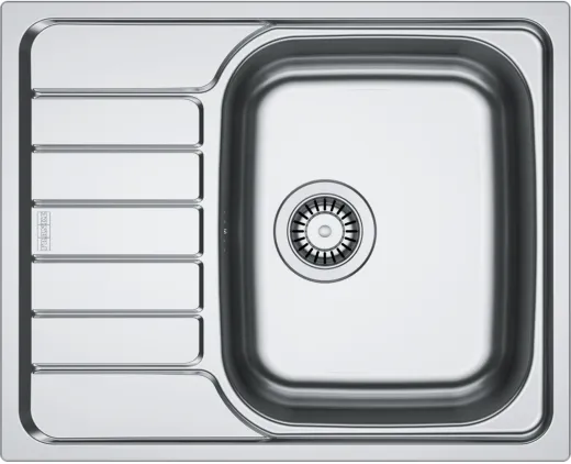 FRANKE Kchensple Spark SKX 611-62 (50) Einbausple / Edelstahlsple mit Einbaurand und Siebkorb als Drehknopfventil