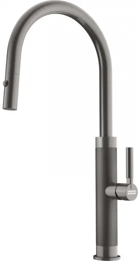 FRANKE Kchenarmatur Mythos Masterpiece Einhebelmischer Edelstahl Anthracite (PVD) mit Auszugsbrause Pull-Down-Spray 360 schwenkbarer Auslauf