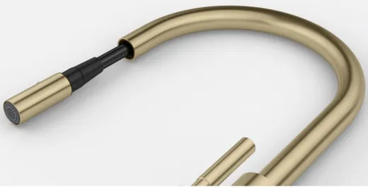 FRANKE Kchenarmatur Mythos Masterpiece Einhebelmischer Edelstahl Gold (PVD) mit Auszugsbrause Pull-Down-Spray 360 schwenkbarer Auslauf